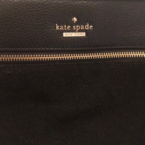 Kate Spade Black Leather And Suede Cross Body Bag Good-Cond. - Picture 1 of 13